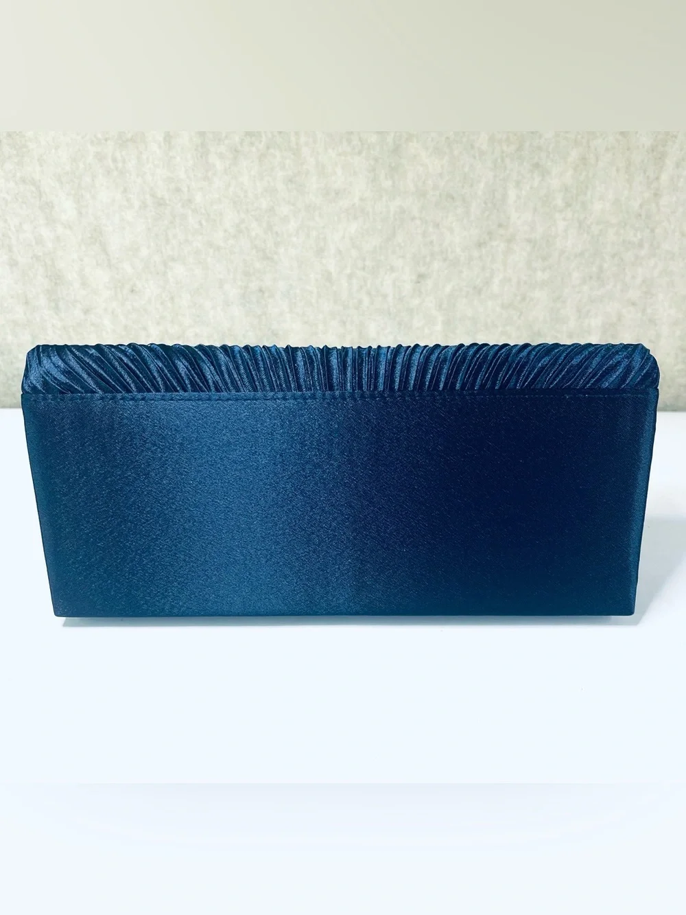 Purse Clutch Satin Navy Blue Formal Wedding Prom Cocktail Party Mother of Bride - Picture 5 of 7